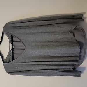 Banana Republic XL High Low Grey top with chiffon accent.